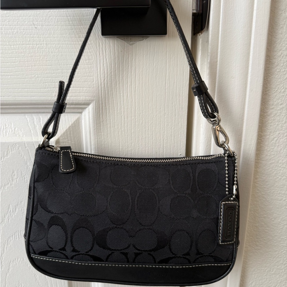 **SOLD** Coach Black Signature Shoulder Bag